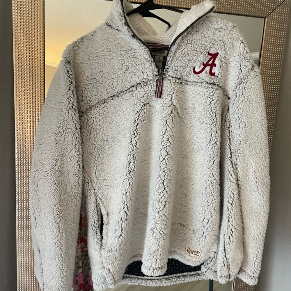Cream Sherpa Quarter-Zip Pullover